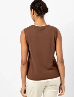 Sleeveless Tank Top with Contrast Hem