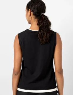Sleeveless Tank Top with Contrast Hem