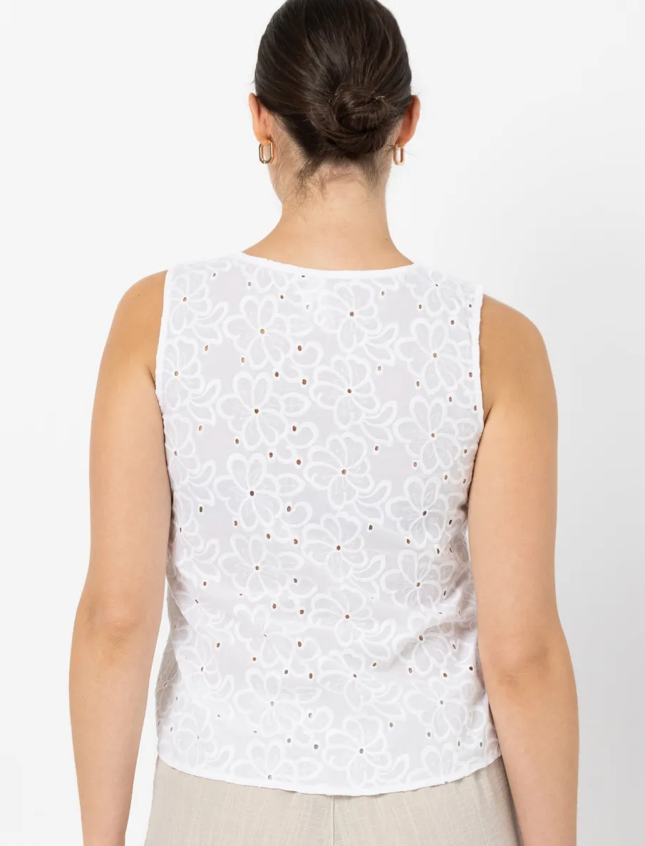 Sleeveless V-neck Blouse