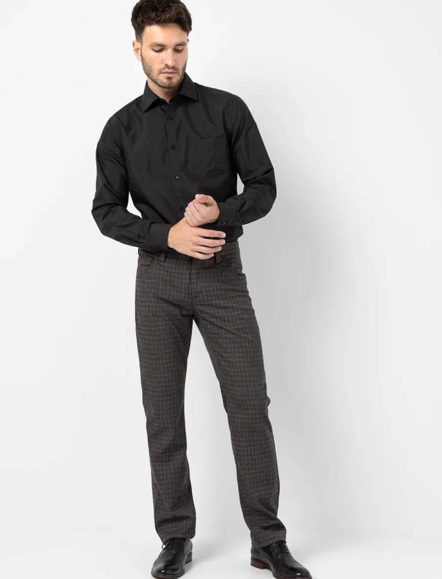 Slim-leg Plaid Pants