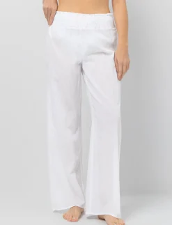 Smocked-waist Wide-leg Pants