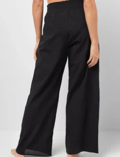 Smocked-waist Wide-leg Pants