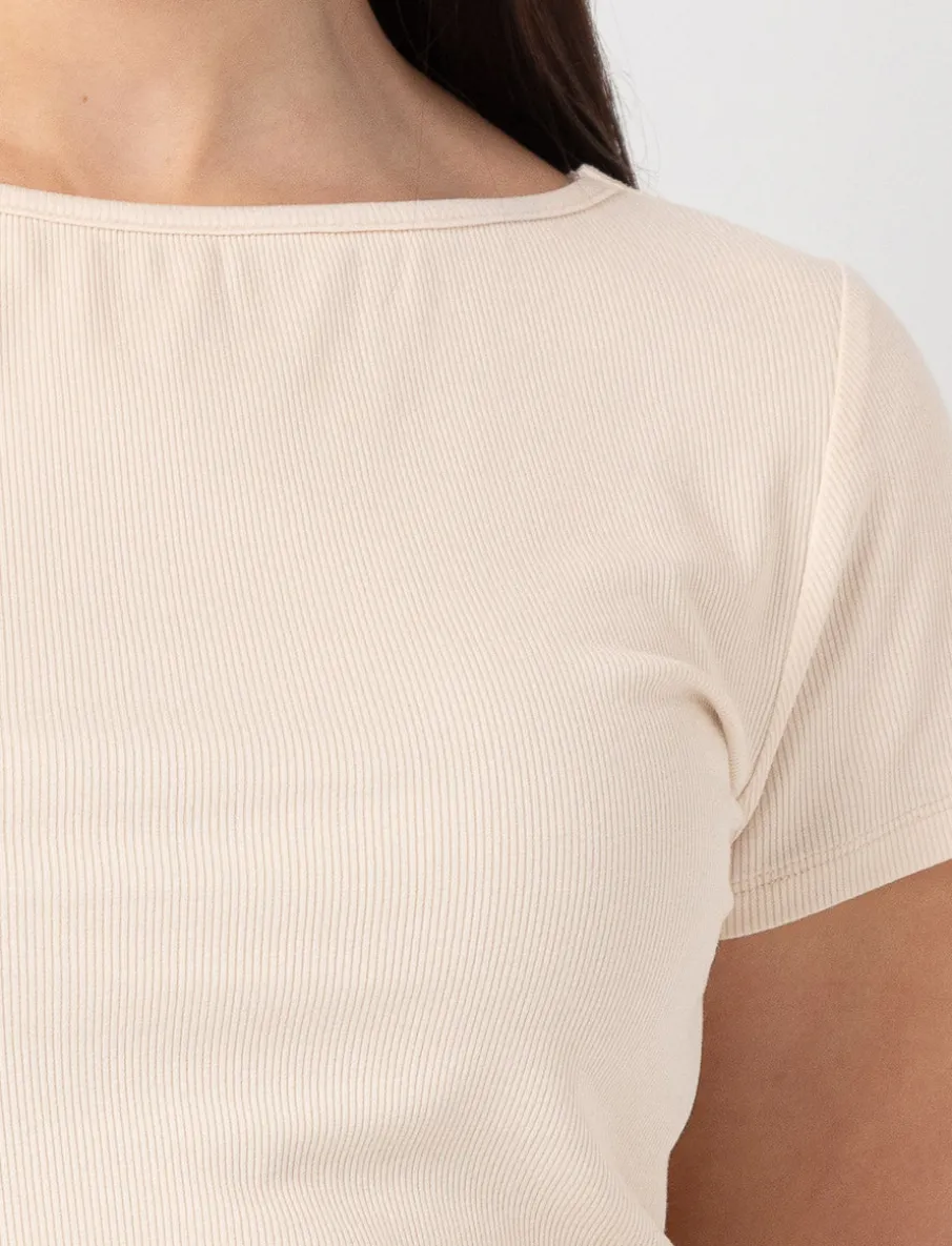 Solid Boat-neck T-shirt