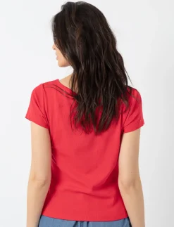 Solid Boat-neck T-shirt