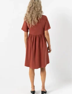 Solid Cinched-waist Dress