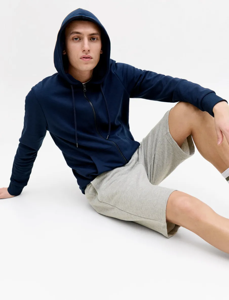 Solid Cotton Fleece Shorts