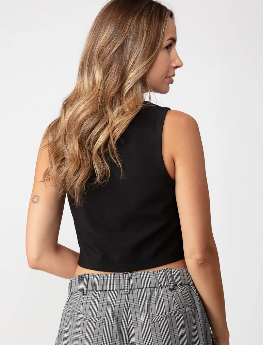 Solid Cropped Tank Top