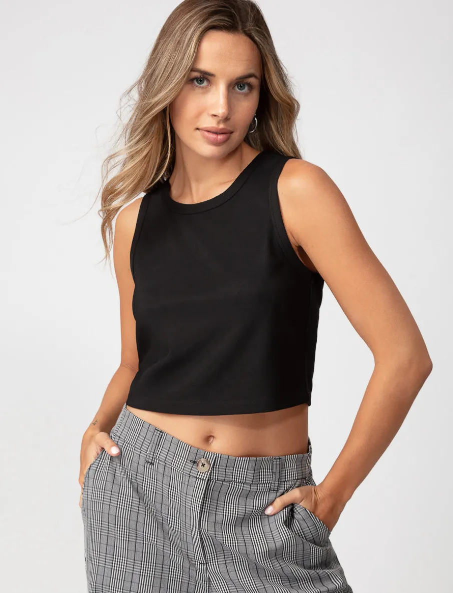 Solid Cropped Tank Top