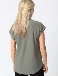 Solid Dolman-sleeve Blouse