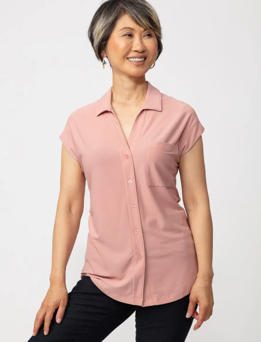 Solid Dolman-sleeve Blouse