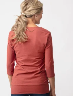 Solid Draped-neck T-shirt