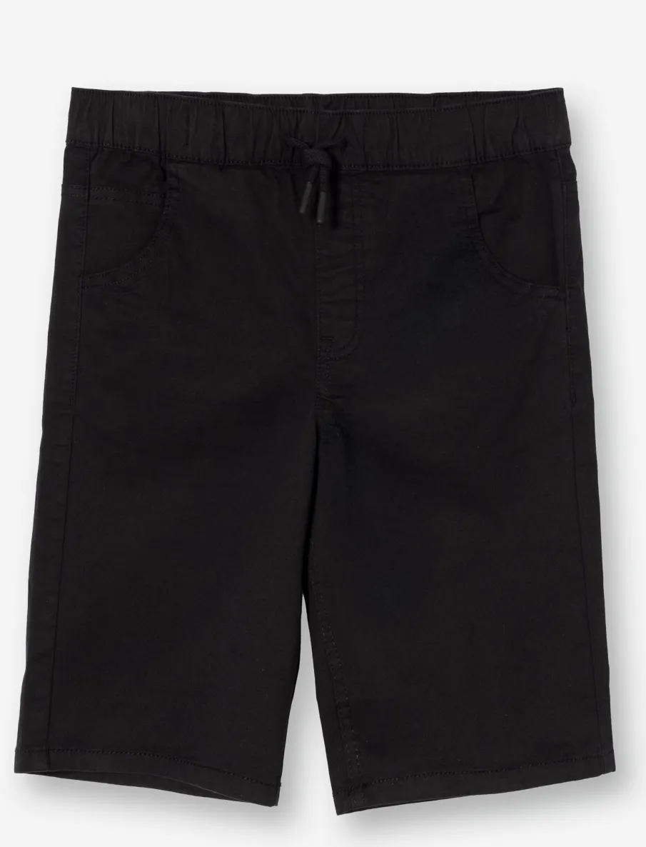 Solid Elastic Waist Shorts