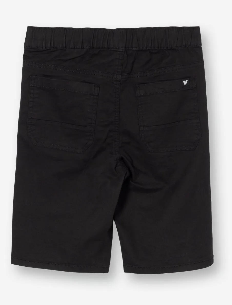 Solid Elastic Waist Shorts