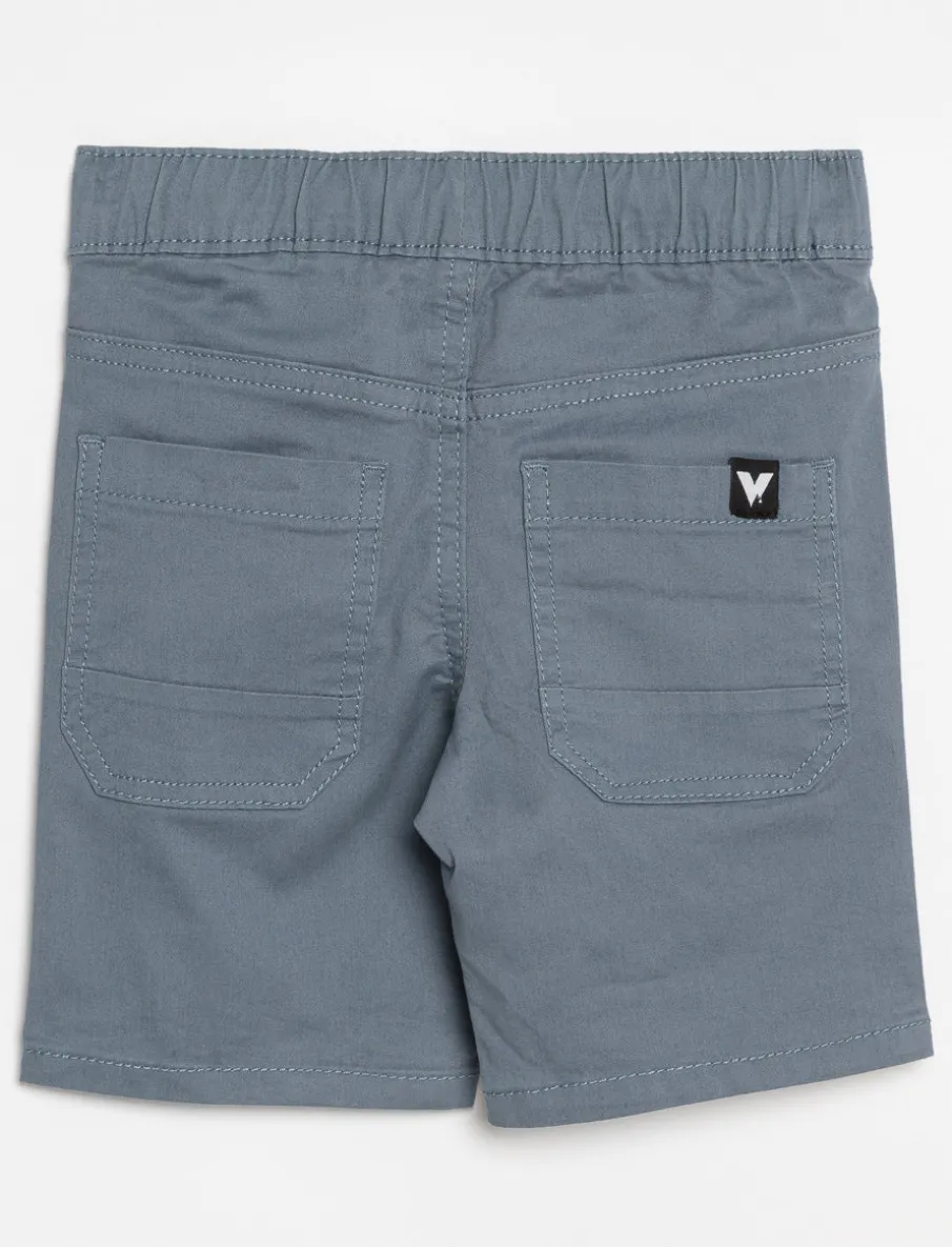 Solid Elastic Waist Shorts