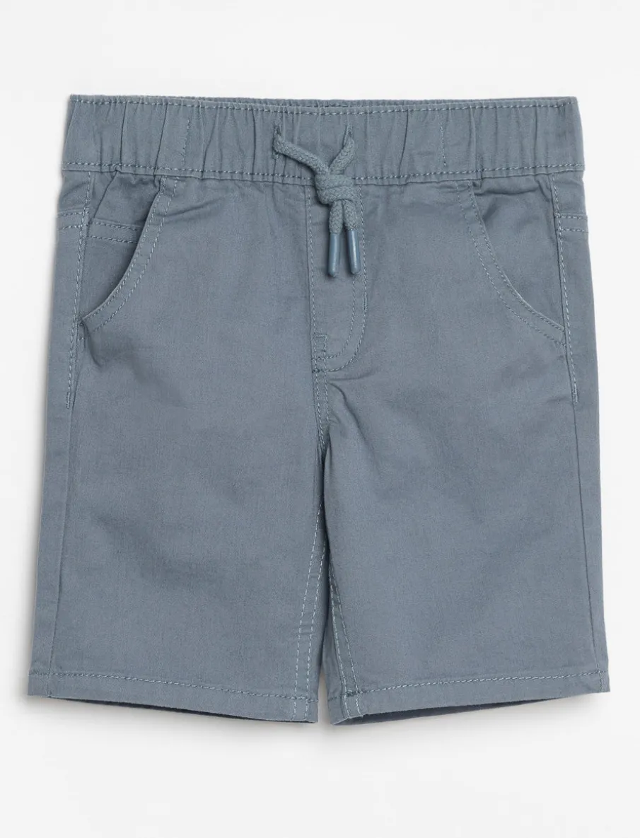 Solid Elastic Waist Shorts