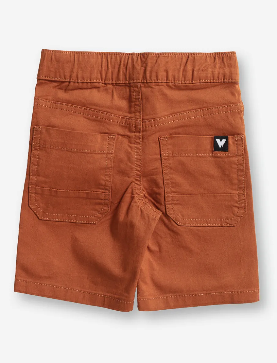 Solid Elastic Waist Shorts