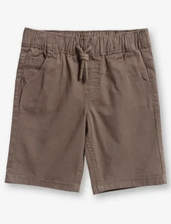 Solid Elastic Waist Shorts