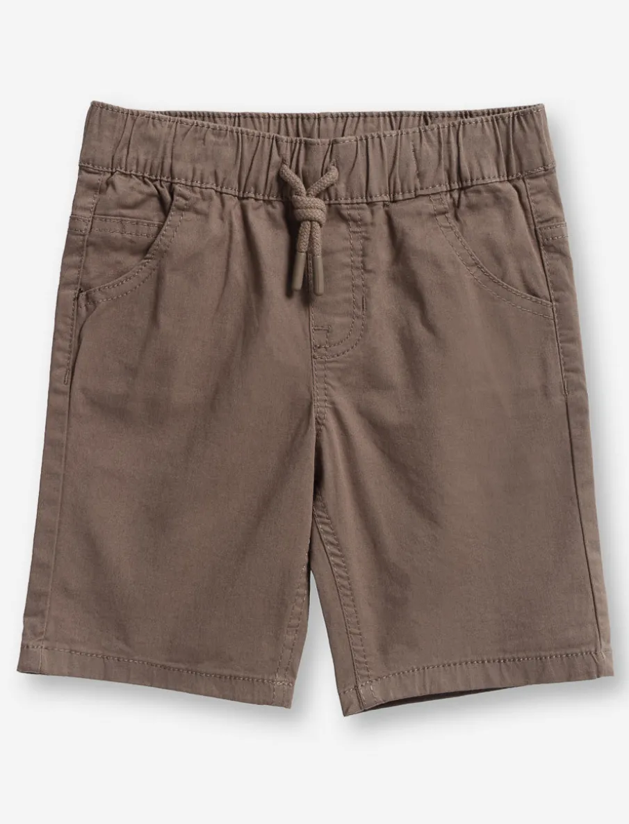 Solid Elastic Waist Shorts