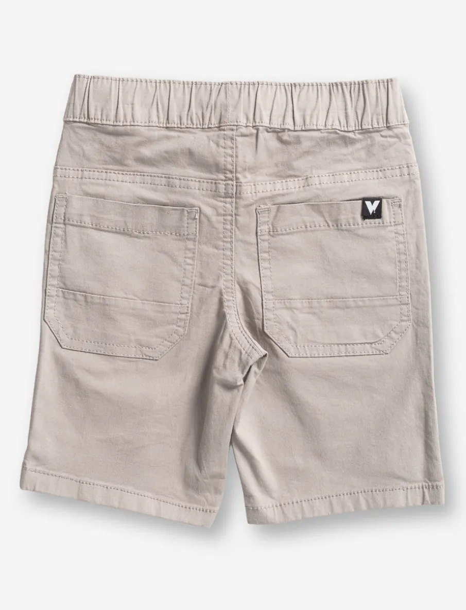 Solid Elastic Waist Shorts