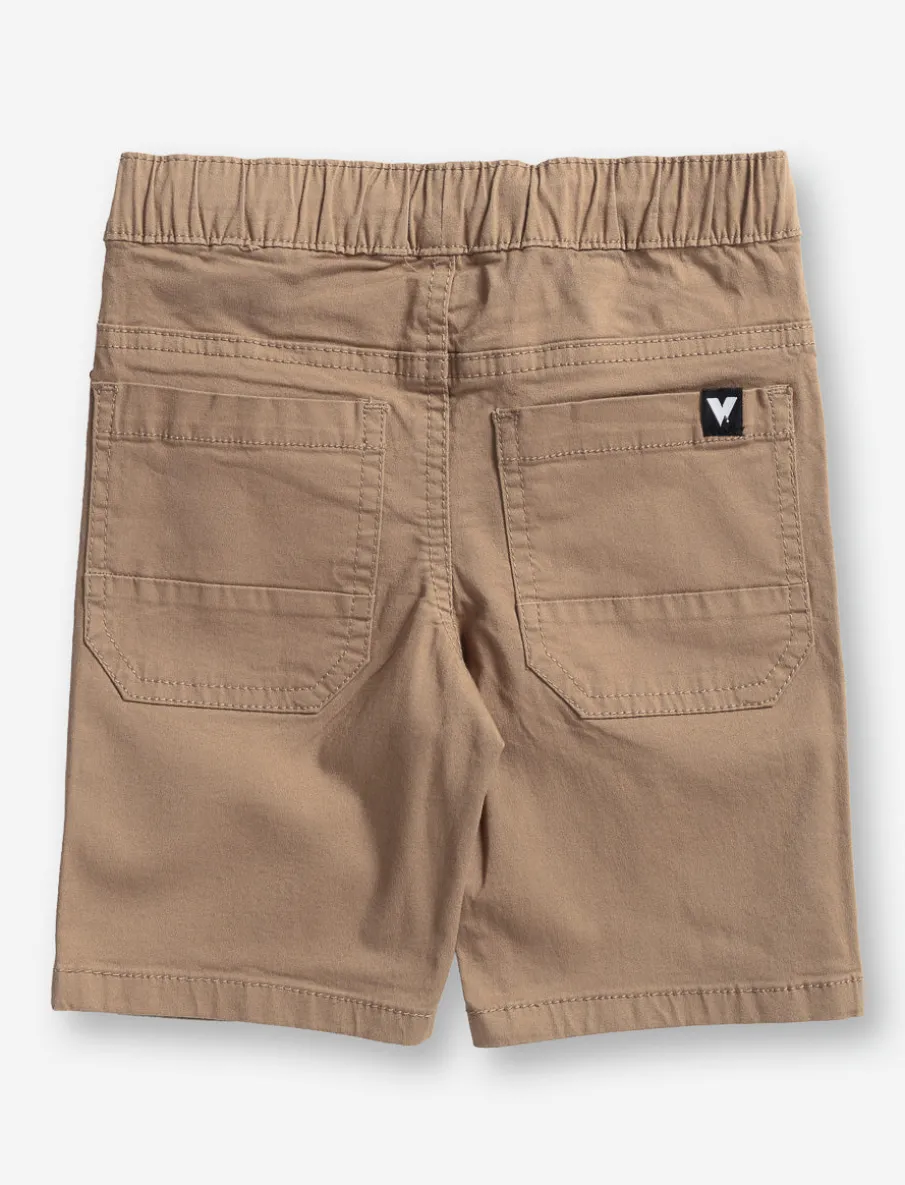 Solid Elastic Waist Shorts