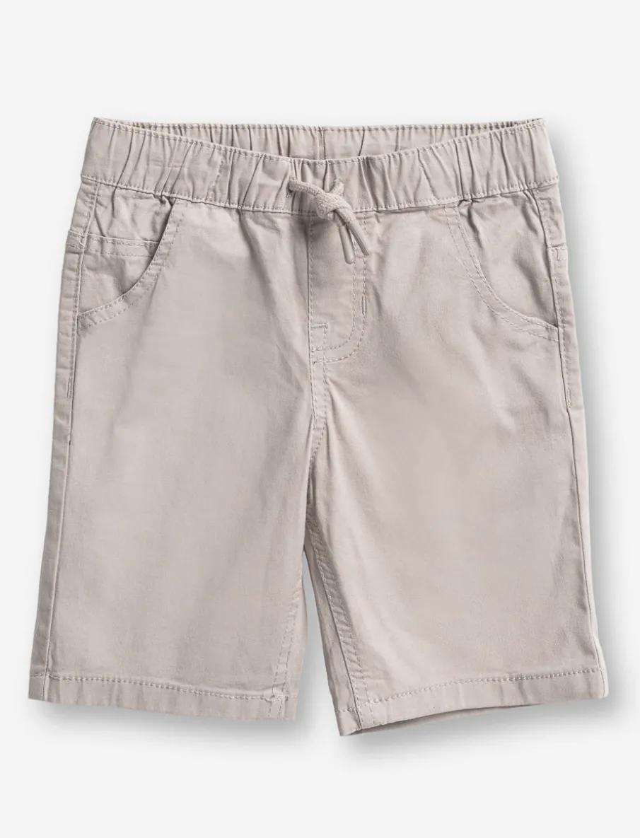 Solid Elastic Waist Shorts