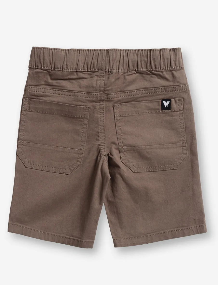 Solid Elastic Waist Shorts