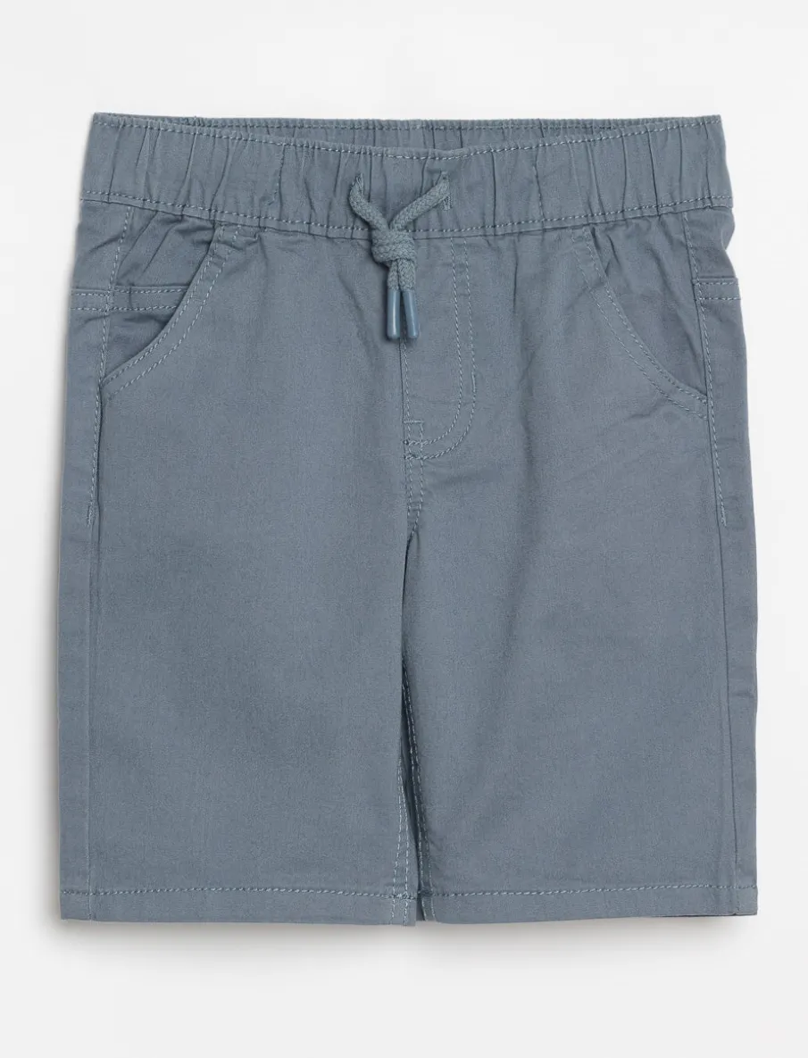 Solid Elastic Waist Shorts