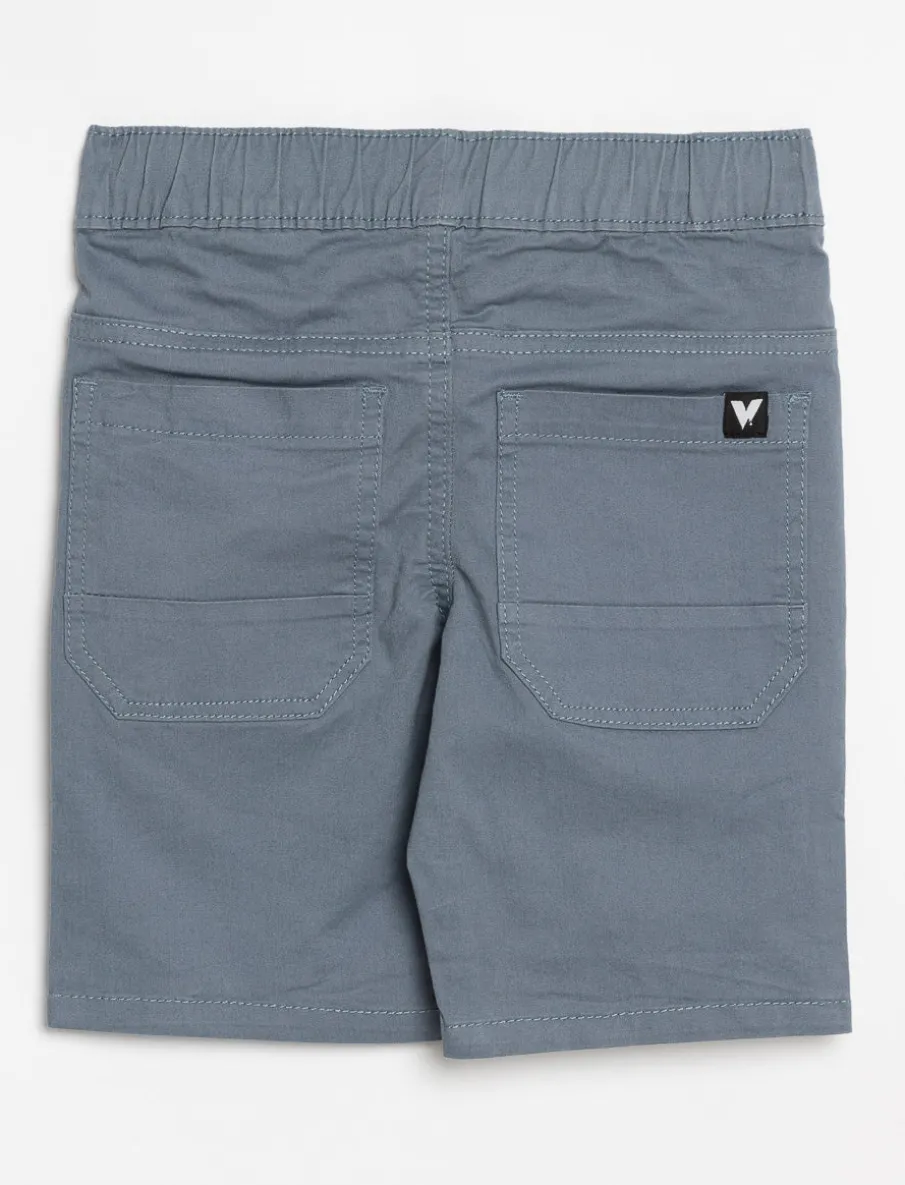 Solid Elastic Waist Shorts