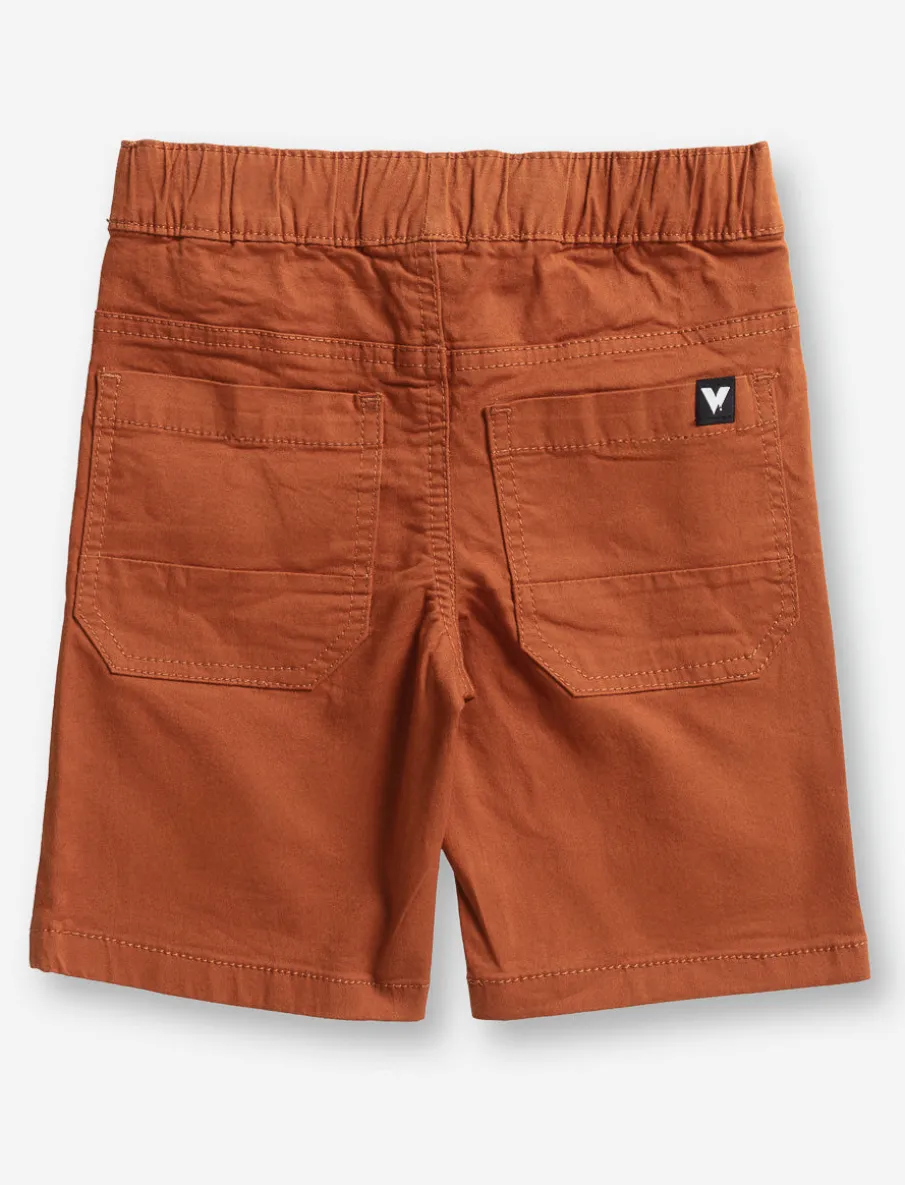 Solid Elastic Waist Shorts