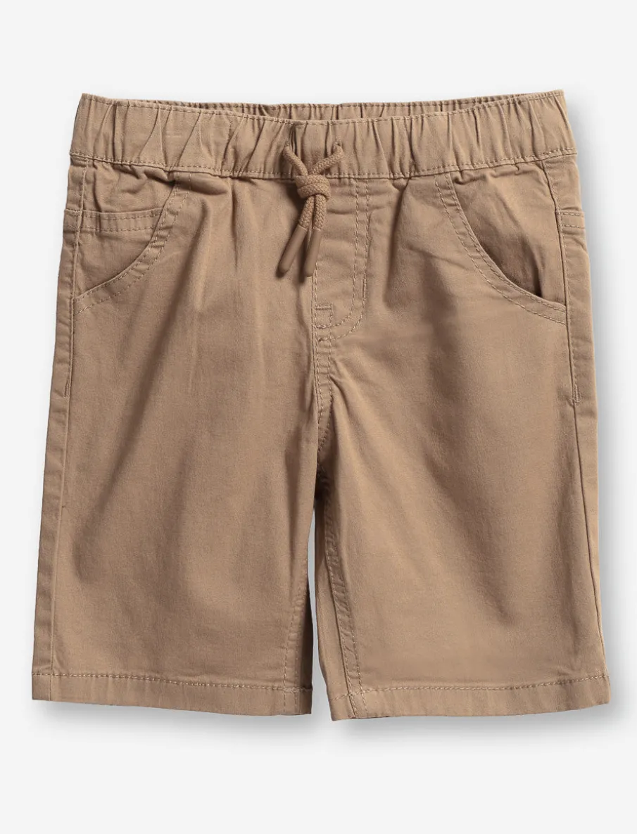 Solid Elastic Waist Shorts