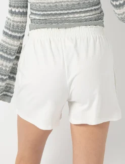 Solid Elastic-Waist Short