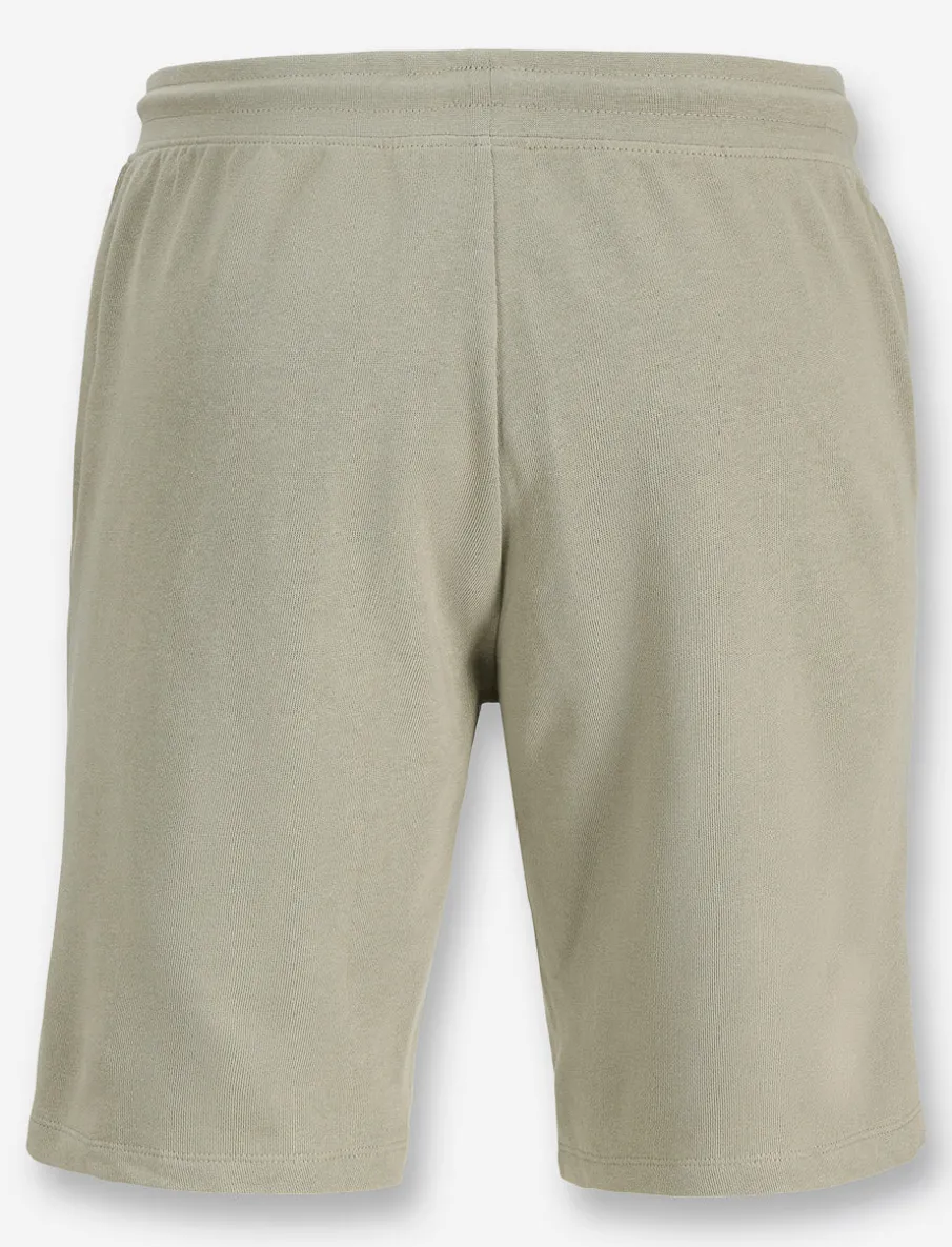 Solid Elastic-waist Shorts