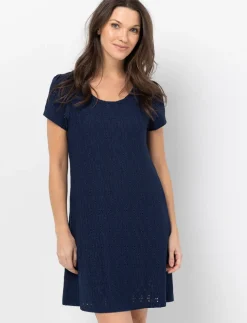 Solid Eyelet Dress