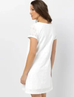 Solid Eyelet Dress