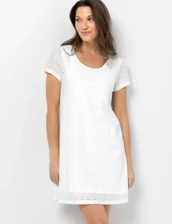 Solid Eyelet Dress