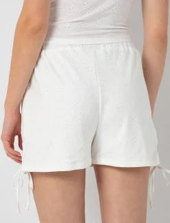 Solid Eyelet Embroidered Shorts