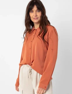 Solid Long-sleeve Blouse