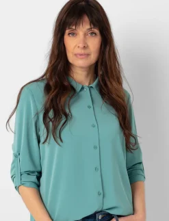 Solid Long-sleeve Blouse