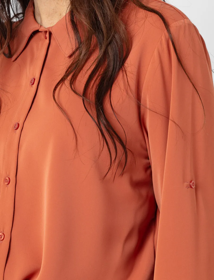 Solid Long-sleeve Blouse
