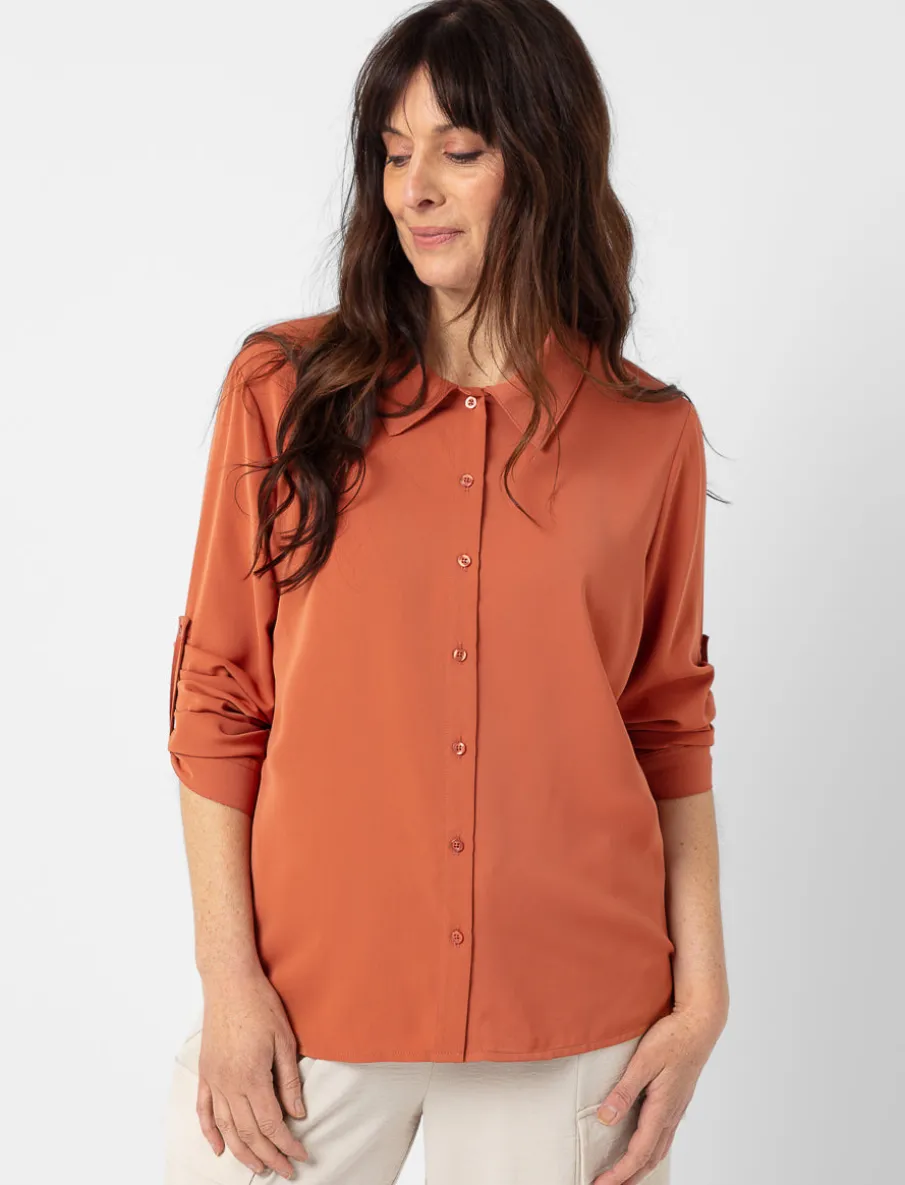 Solid Long-sleeve Blouse