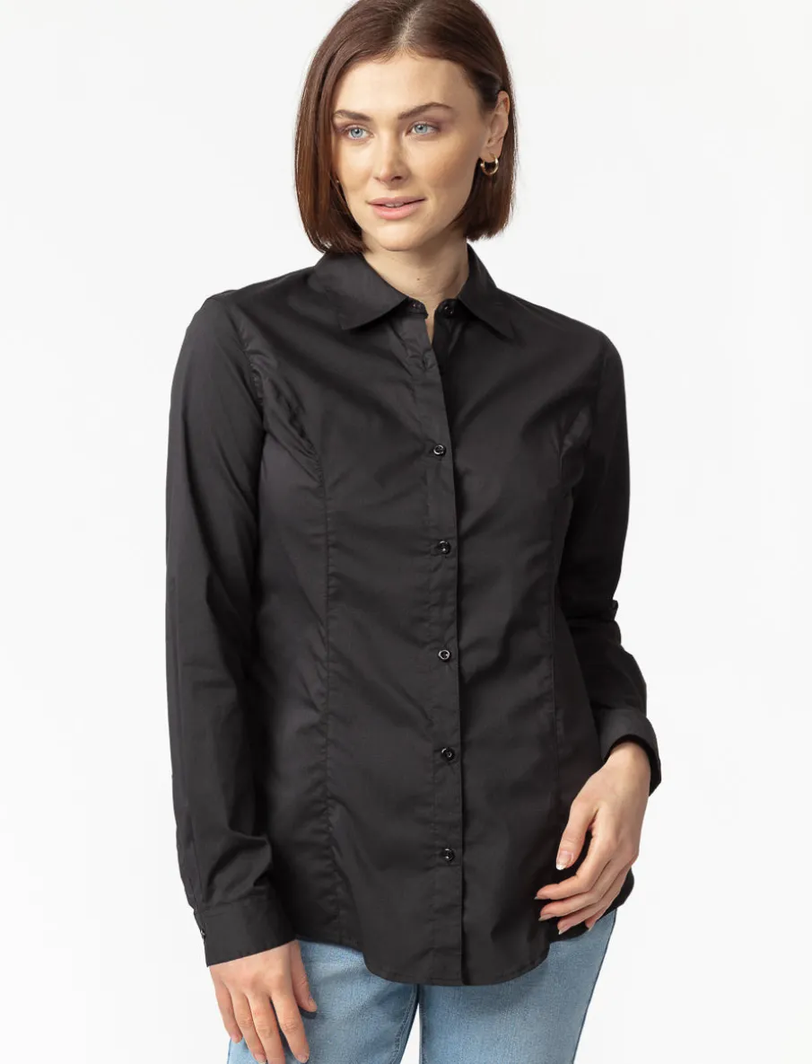 Solid Long-sleeve Blouse