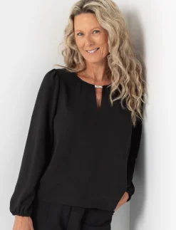 Solid Long-sleeve Blouse
