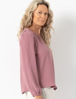 Solid Long-sleeve Blouse