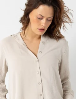 Solid Long-sleeve Blouse