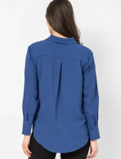 Solid Long-sleeve Blouse