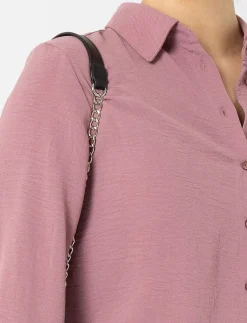 Solid Long-sleeve Blouse