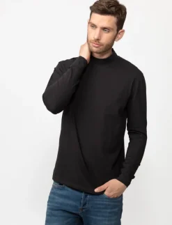 Solid Mock-neck T-shirt