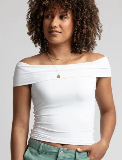 Solid Off-the-shoulder Top