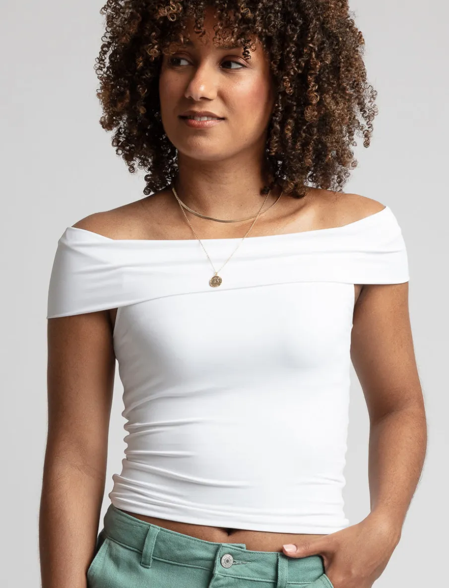 Solid Off-the-shoulder Top