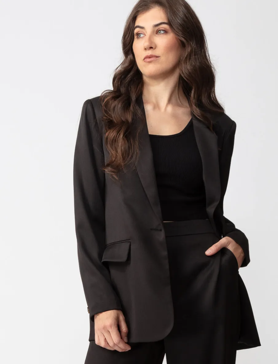 Solid One-button Blazer